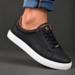 Basket Homme Premium Urban – Noir & Semelle Blanche