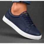 Basket Homme Premium Urban – Bleu & Semelle Blanche
