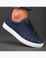 Basket Homme Premium Urban – Bleu & Semelle Blanche