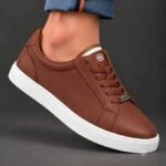 Basket Homme Premium Urban – Marron & Semelle Blanche