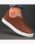 Basket Homme Premium Urban – Marron & Semelle Blanche