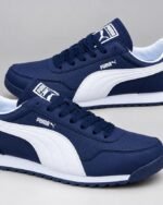 Basket Homme Style Urbain Bleu Marine & Blanc – Confort & Élégance