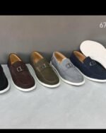 Mocassin Homme Élégance Prestige à Boucle Métallique – Bleu & Semelle Blanche – Image 2