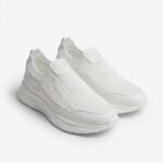 Basket Homme Sport Chic Sans Lacets – Blanc – Semelle Épaisse