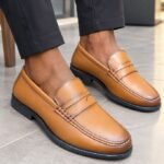 Mocassin Homme Prestige Élégance – Marron & Semelle Noire