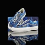 Basket Homme Urban Patchwork Bleu – Sneakers Casual à Semelle Blanche