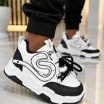 Basket Enfant Urban S – Sneakers Tendance à Semelle Épaisse – Noir/Blanc