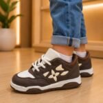 Basket Enfant Urban Flower – Sneakers Confortables & Tendance – Marron/Blanc