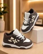 Basket Enfant Urban Flower – Sneakers Confortables & Tendance – Marron/Blanc – Image 2