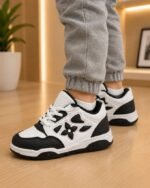 Basket Enfant Urban Flower – Sneakers Confortables & Tendance – Noir/Blanc
