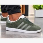 Basket Homme Gazelle Urban Vert – Sneakers Verte à Bandes & Semelle Ton sur Ton