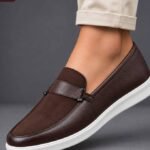 Mocassins Homme Élégance Confort – Marron/Blanc