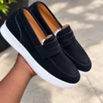 Mocassin Homme Urban Élégance – Noir & Semelle Blanche