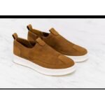 Mocassin Homme Urban Élégance – Camel à Semelle Blanche