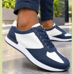 Basket Homme Bleu Marine et Blanc – Style Élégant, Moderne et Décontracté
