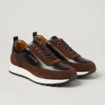 Basket Homme Urban Élégance – Marron & Noir, Style Casual Chic
