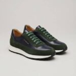 Basket Homme Urban Prestige – Vert & Bleu Marine à Semelle Confort